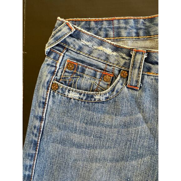 True Religion Lady Godiva Embroidered Bobby Flare Jeans Size 27 2000s Y2K Denim - Picture 5 of 14
